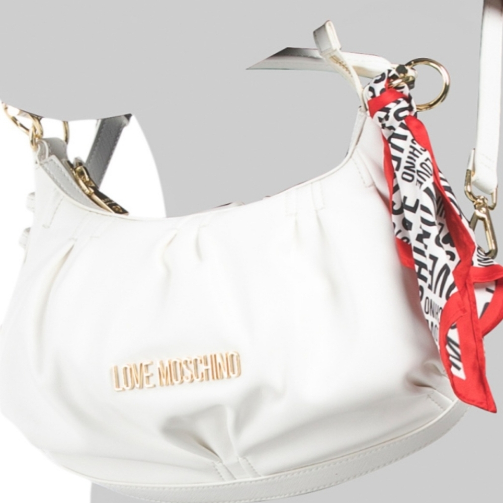 Love Moschino White Crescent Bag with Scarf - Picture 4 of 5